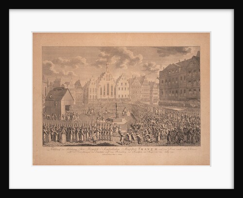 The coronation procession of Francis II from the Frankfurt Cathedral to Römerberg in July 1792 by Ambrosius Gabler