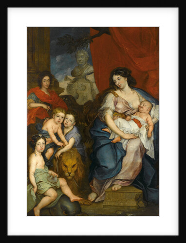 Portrait of Queen Marie Casimire with children by Jerzy Siemiginowski-Eleuter