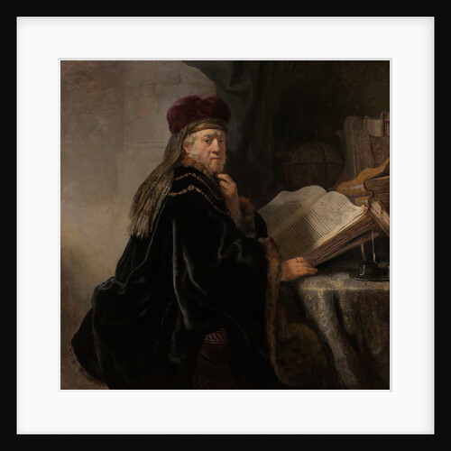 A Scholar Seated at a Desk (Scholar at his Study) by Rembrandt van Rhijn