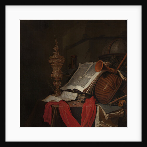 Still life with musical instruments and books (Vanitas) by Jan Vermeulen