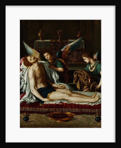 The Body of Christ Anointed by Two Angels by Alessandro Allori