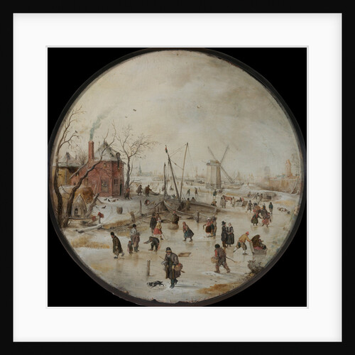 Frozen River with Skaters by Hendrick Avercamp