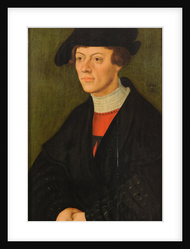 Portrait of a 19-year-old young man in black clothes by Lucas Cranach the Elder