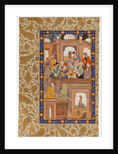 Sufi Reunion. Miniature from Nafahat al-Uns (Breaths of Fellowship) by Jami by Anonymous