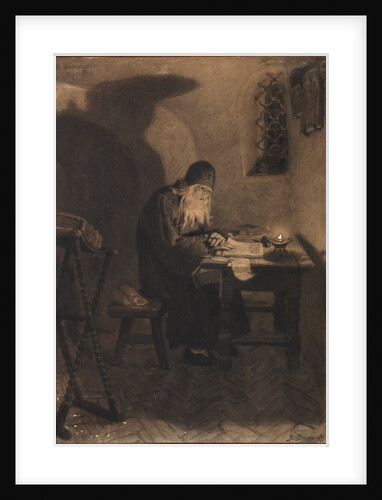 Pimen. Illustration to the Drama Boris Godunov by A. Pushkin by Viktor Mikhaylovich Vasnetsov