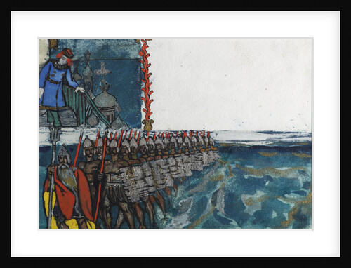 Illustration for the Fairy tale of the Tsar Saltan by A. Pushkin by Sergei Vasilyevich Malyutin