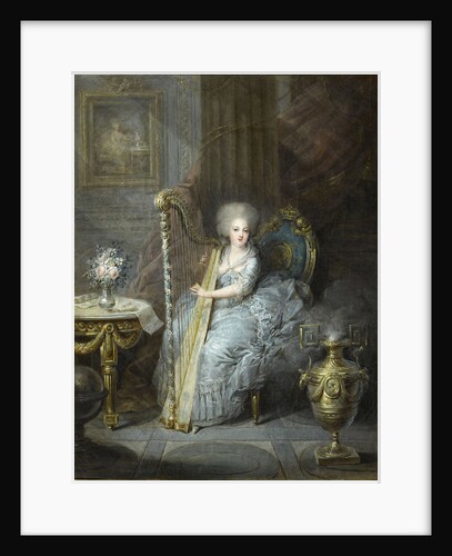 Madame Élisabeth playing the harp by Charles Emmanuel Joseph Leclercq