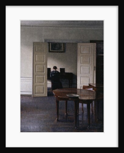 Interior with Ida Playing the Piano by Vilhelm Hammershøi