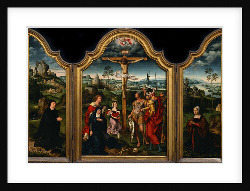 Triptych: The Crucifixion with Donor and His Wife by Joos van Cleve