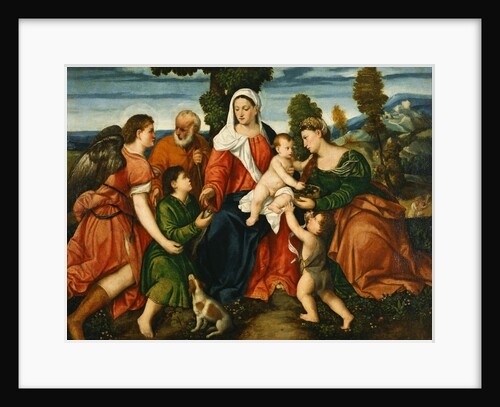 The Holy Family with Tobias and the Angel, Saint Dorothy, John the Baptist and the Miracle of the Co by Bonifacio Veronese