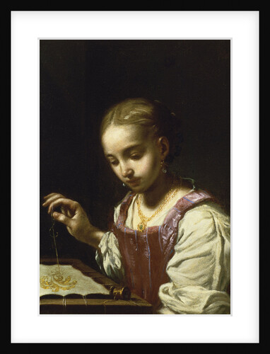 Girl Sewing by Antonio Amorosi