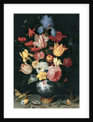 Chinese Vase with Flowers, Shells and Insects by Balthasar van der Ast