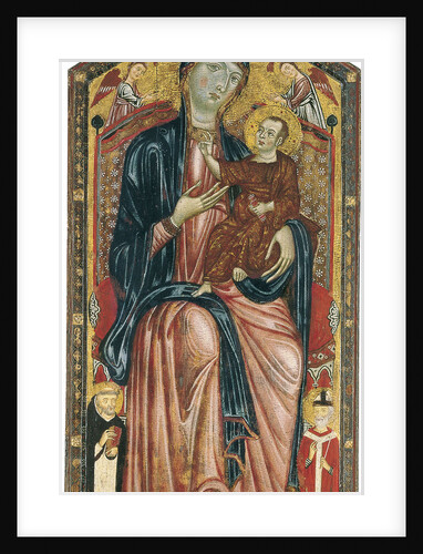 The Virgin and Child enthroned with Saints Dominic, Martin and two Angels by Master of the Magdalen