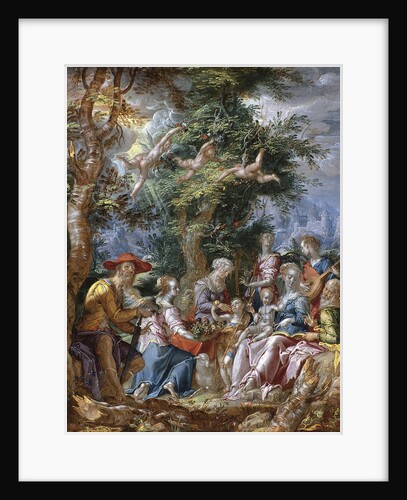 The Holy Family with Saints and Angels by Joachim Wtewael