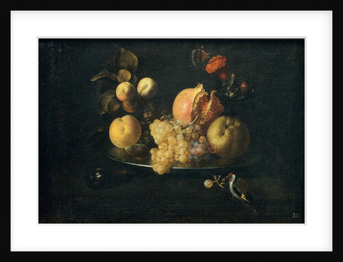 Still Life with Fruit and Goldfinch by Juan de Zurbarán