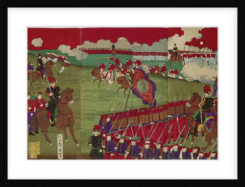 The Great Training Maneuvers by Various Army Corps (Shotai dai choren no zu) by Toyohara Chikanobu