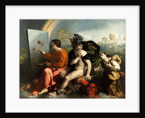 Jupiter, Mercury and the Virtue (Jupiter Painting Butterflies) by Dosso Dossi