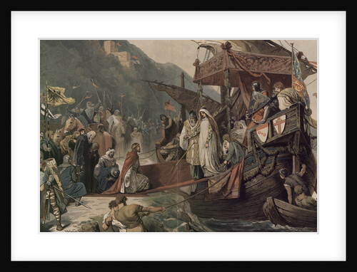 Emperor Frederick II receives at Stolzenfels his bride Isabella by Alexander Zick