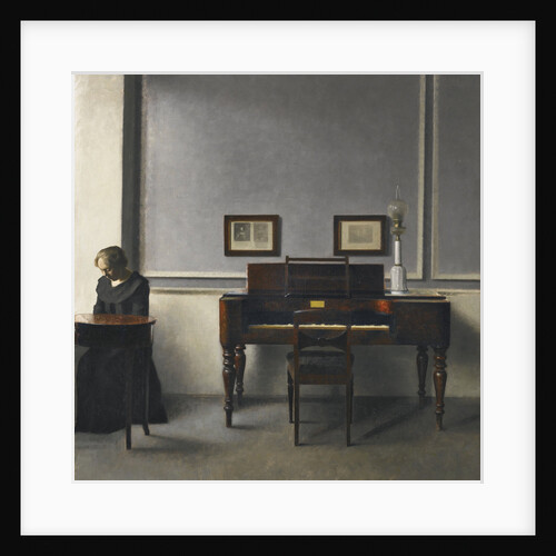 Ida in an Interior with Piano by Vilhelm Hammershøi