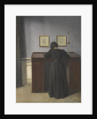Ida Standing at a Desk by Vilhelm Hammershøi