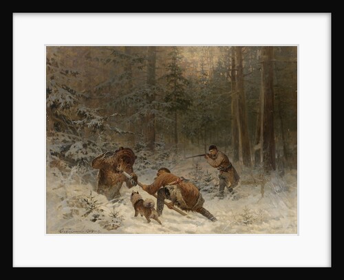 Bear Hunt by Evgeny Alexandrovich Tichmenev