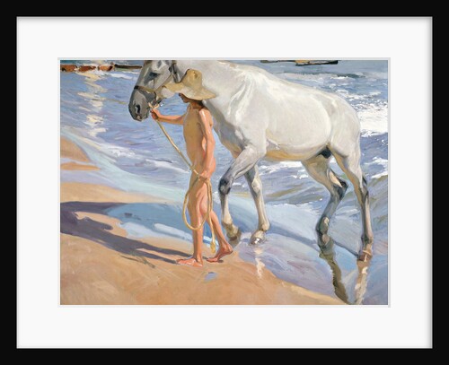 Bathing of a Horse by Joaquín Sorolla y Bastida