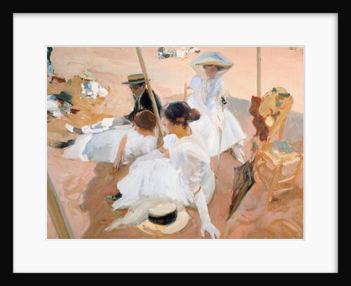 Under the awning, on the Beach at Zarautz by Joaquín Sorolla y Bastida