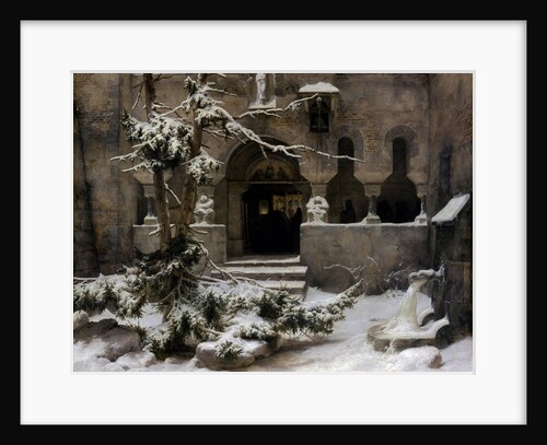 Monastery Garden in Snow by Carl Friedrich Lessing