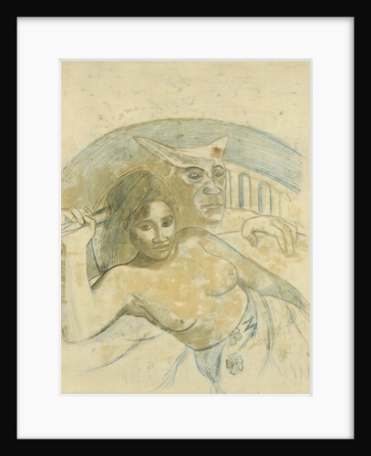 Tahitian Woman with Evil Spirit by Paul Eugéne Henri Gauguin