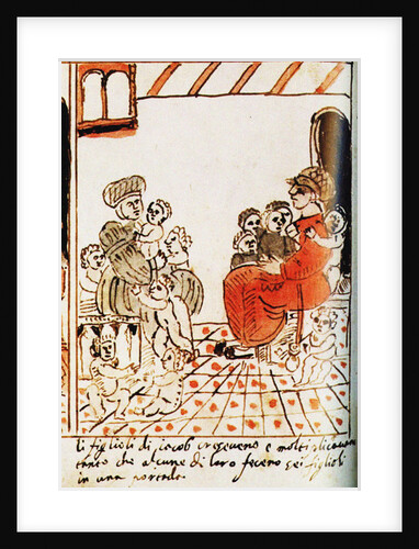 The multiplication of the Israelites in Egypt. The Codex Choumach (Picture Pentateuch of Moses dal C by Moise Del Castellazzo