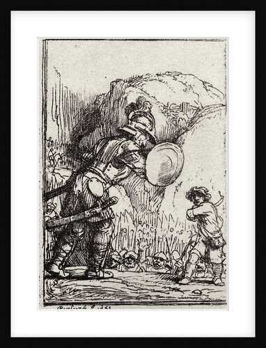 David and Goliath. Illustration for Piedra gloriosa by Menasseh ben Israel by Rembrandt van Rhijn