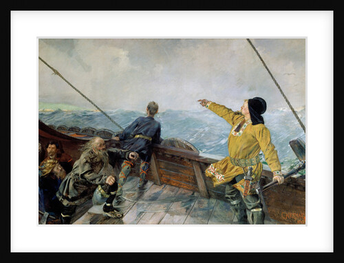 Leiv Eiriksson discovers America by Christian Krohg
