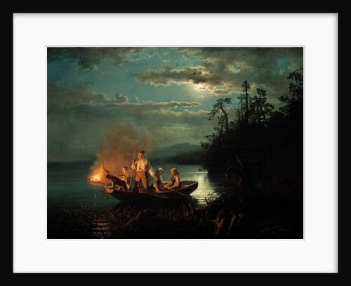 Night spear fishing on the Krøderen Lake by Hans Gude