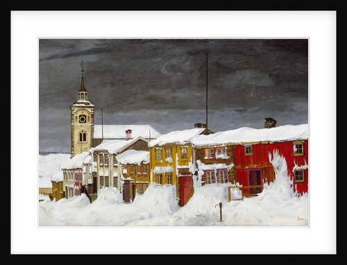 Street in Røros in Winter by Harald Sohlberg
