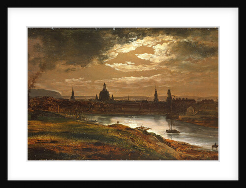 Dresden by Moonlight by Johan Christian Clausen Dahl