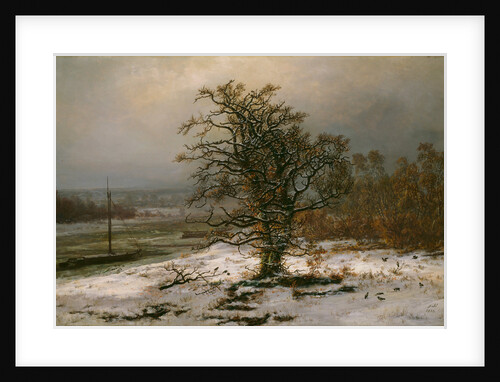 Oak Tree by the Elbe in Winter by Johan Christian Clausen Dahl