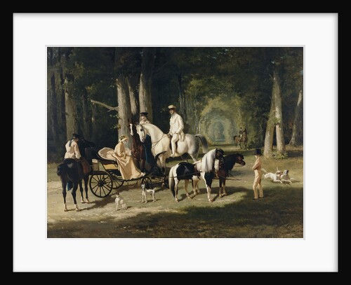 Monsieur and Madame Mosselman and their daughters by Alfred De Dreux