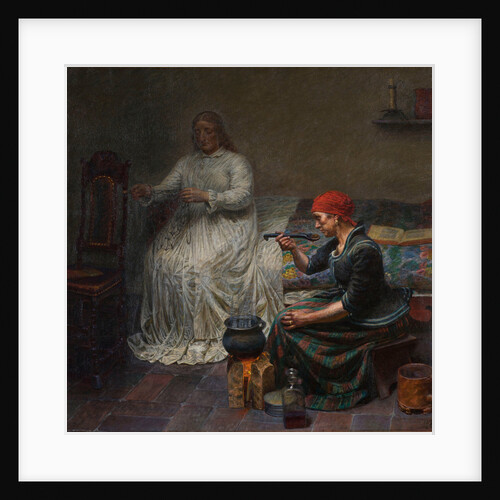 Leonora Christina in the Blue Tower. Cooking porridge by Kristian Zahrtmann
