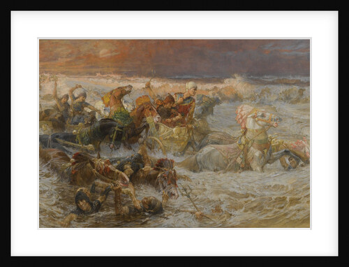Pharaohs Army Engulfed by the Red Sea by Frederick Arthur Bridgman