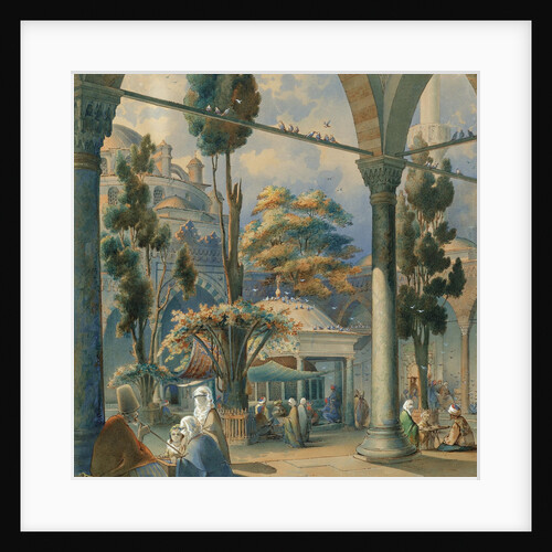 Courtyard of the Sultan Bayezid Mosque in Constantinople by Amedeo Preziosi