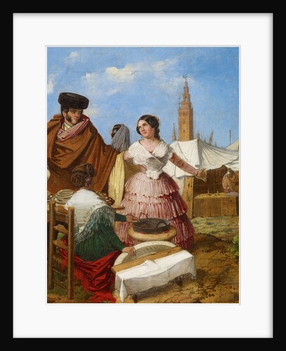 Courting at a Ring-Shaped Pastry Stall at the Seville Fair by Rafael Benjumea