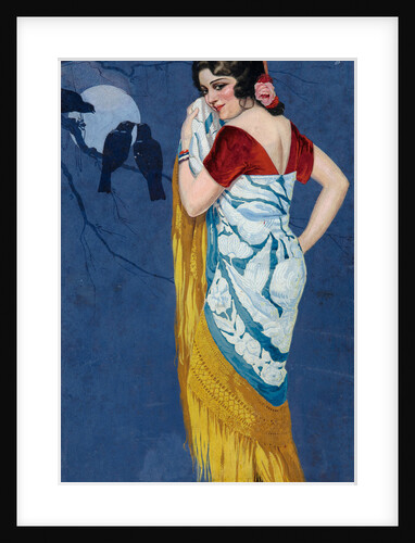 Young Woman Smiling in the Moonlight by Ramón José Izquierdo y Garrido
