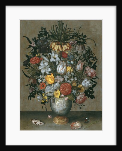 Chinese Vase with Flowers, Shells and Insects by Ambrosius Bosschaert the Elder