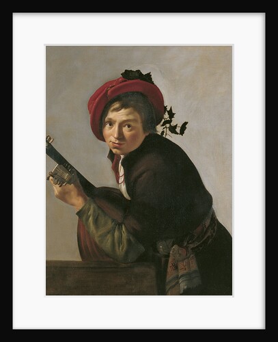 Young Man Playing a Theorbo by Jan Gerritsz van Bronckhorst
