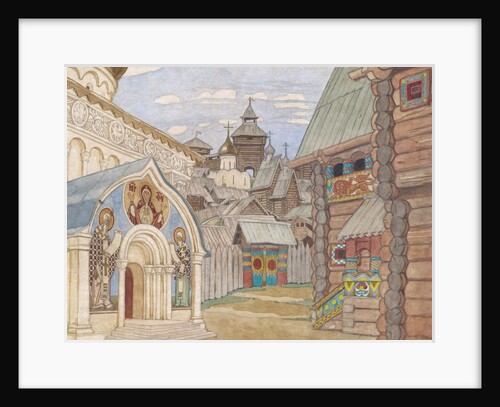 Russian Village. Stage design for the opera The Tale of Tsar Saltan by N. Rimsky-Korsakov by Ivan Yakovlevich Bilibin