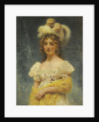 Portrait of a Lady in a Yellow Shawl by Konstantin Yegorovich Makovsky