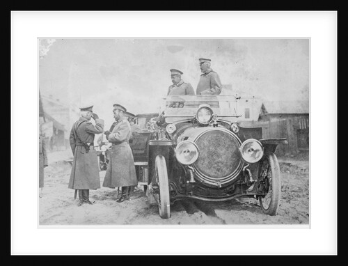 Nicholas II of Russia, Grand Duke Nicholas Nikolaevich and General Count Georgi Bobrinsky at the fro by Anonymous