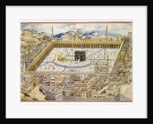 View of the Kaaba and surrounding buildings in Mecca, Second Half of the 19th cen by Mahmud