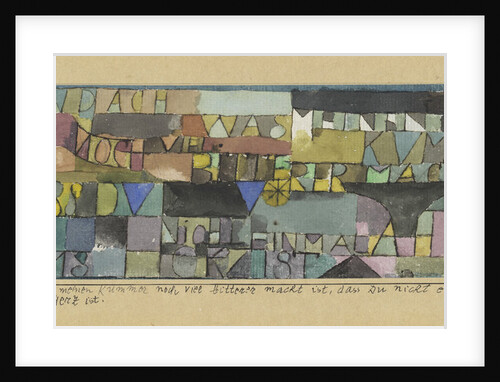 Ah, comme ma peine est encore exacerbée quand tu ne daignes même pas soupçonner les émois de mon coe by Paul Klee