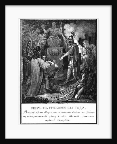 Prince Igor makes peace with Byzantium. 944 (From Illustrated Karamzin), 1836 by Boris Artemyevich Chorikov